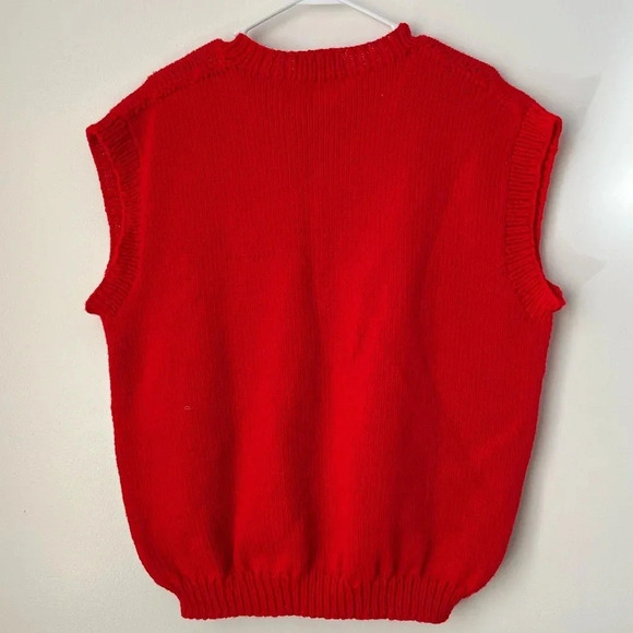 Hand knitted holiday sweater vest - Picture 2 of 2